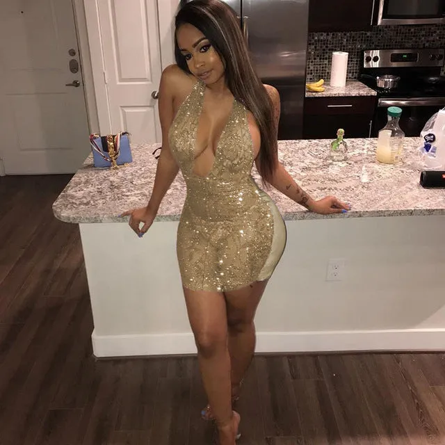 Glitter Gold Sequin Dress