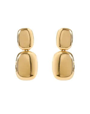 Gold Drop Clip Earrings