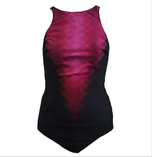 GOTTEX Women's Black Profile Sport One Piece Swimsuit #S772-L041 12 NWT