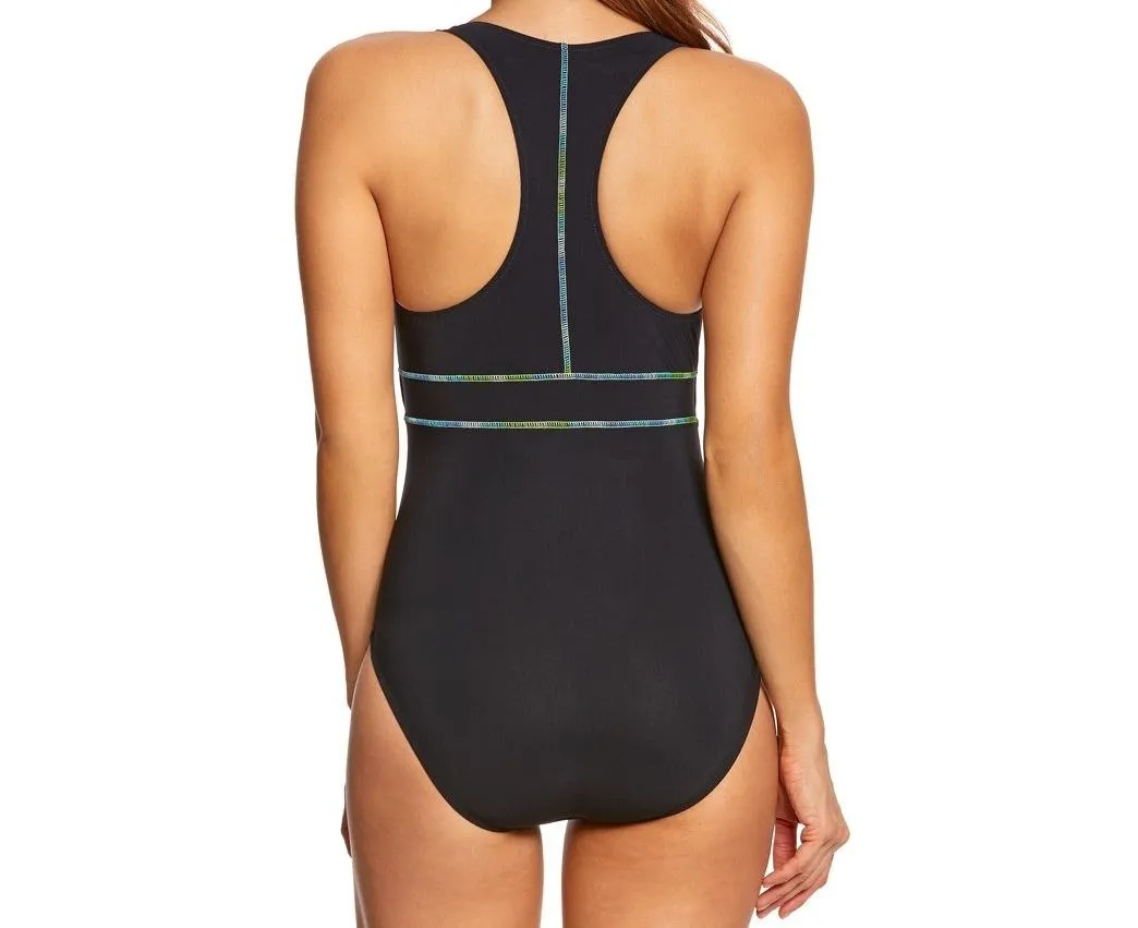 GOTTEX Women's Black Sport Sensitive Fabric One Piece Swimsuit #S702-L158 8 NWT