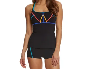 GOTTEX Women's Black Sport Sensitive Tankini Swim Top #S708-T368 NWT