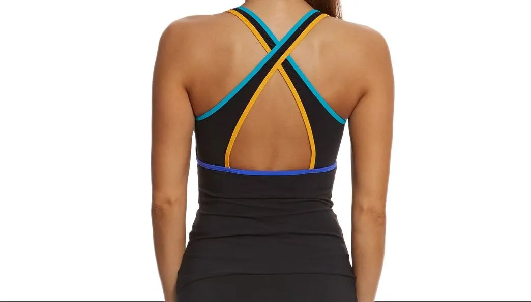 GOTTEX Women's Black Sport Sensitive Tankini Swim Top #S708-T368 NWT