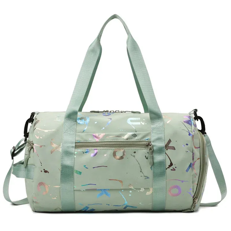 Graffiti Print Gym Yoga Dance Bag - Waterproof Crossbody Duffel for Girls and Boys - Ideal for Travel, Fitness, and Swimming