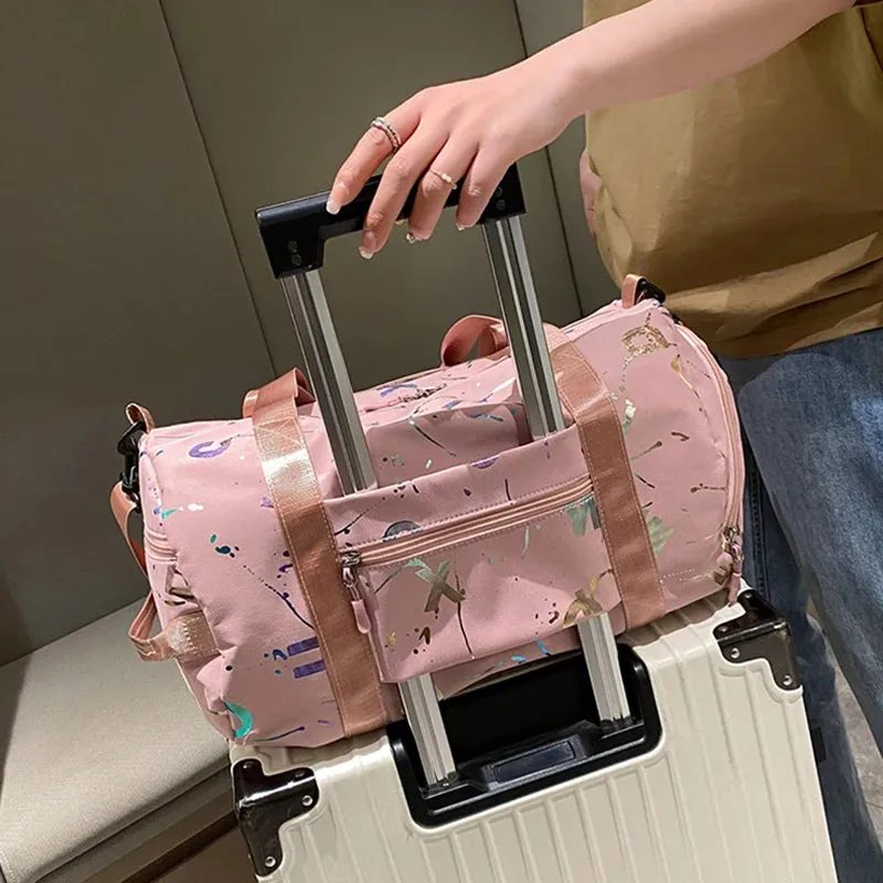 Graffiti Print Gym Yoga Dance Bag - Waterproof Crossbody Duffel for Girls and Boys - Ideal for Travel, Fitness, and Swimming