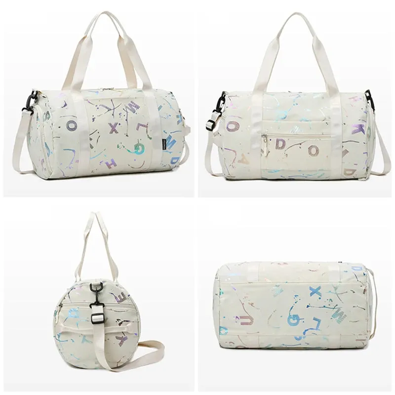Graffiti Print Gym Yoga Dance Bag - Waterproof Crossbody Duffel for Girls and Boys - Ideal for Travel, Fitness, and Swimming