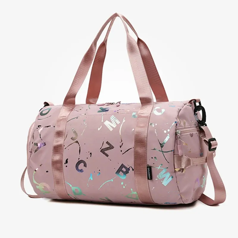 Graffiti Print Gym Yoga Dance Bag - Waterproof Crossbody Duffel for Girls and Boys - Ideal for Travel, Fitness, and Swimming