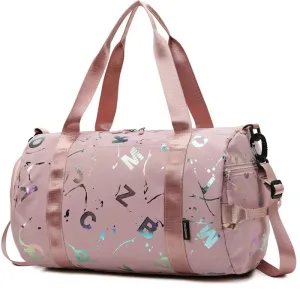 Graffiti Print Gym Yoga Dance Bag - Waterproof Crossbody Duffel for Girls and Boys - Ideal for Travel, Fitness, and Swimming
