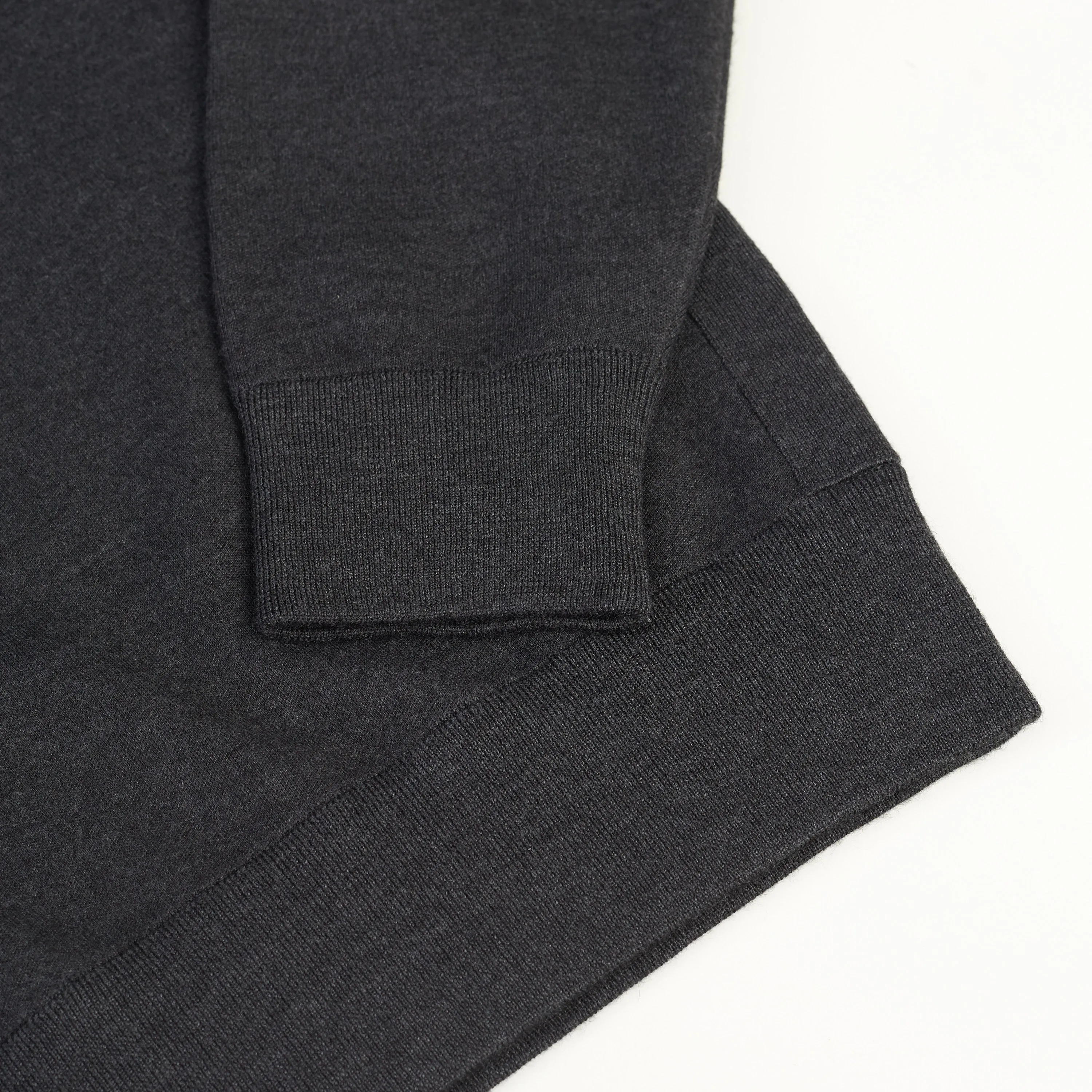 Gray Mezzocollo Balfour Sweater - 1/4 Zip, Knit, Cashmere/Silk/Wool