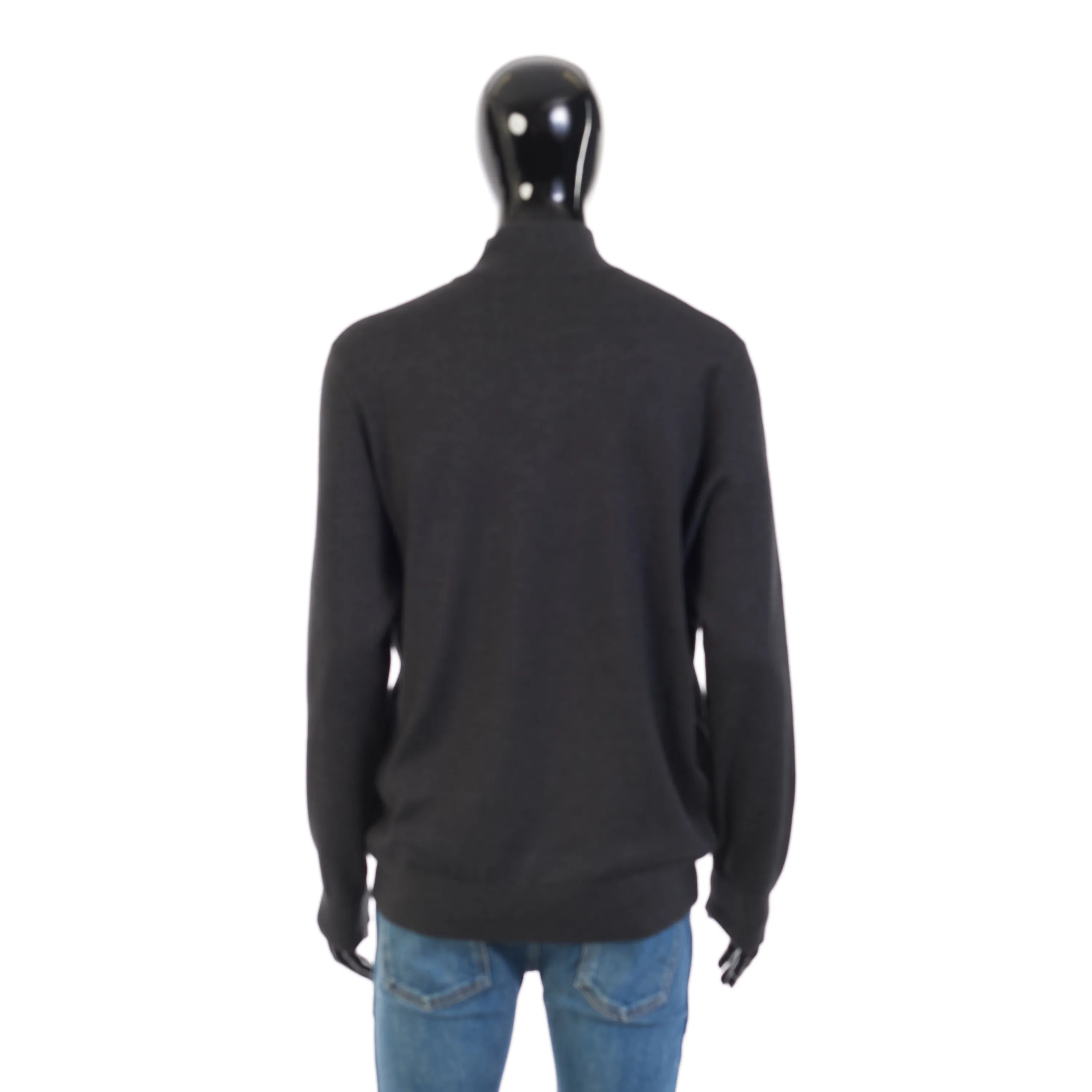 Gray Mezzocollo Balfour Sweater - 1/4 Zip, Knit, Cashmere/Silk/Wool