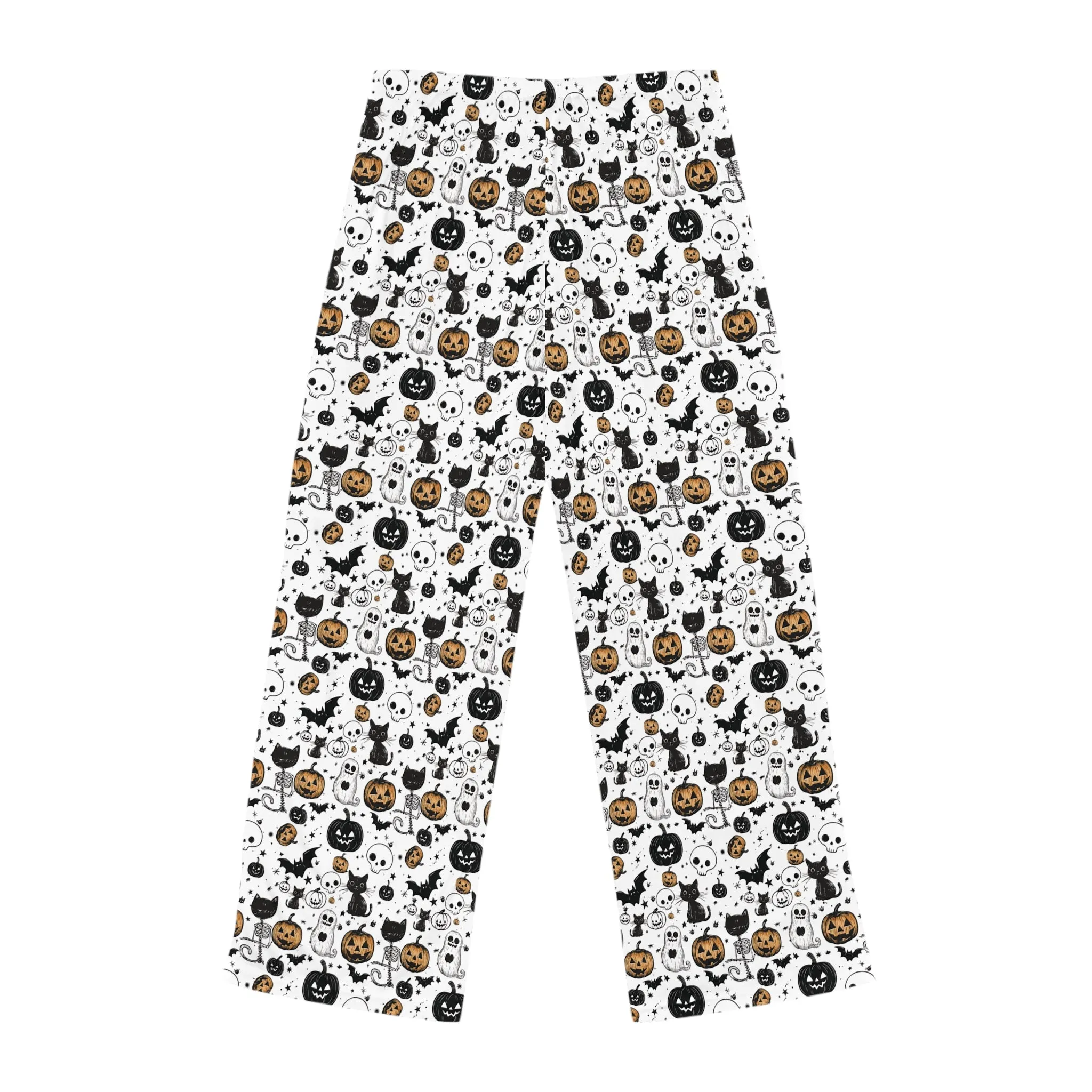 Halloween Women's Pajama Pants Spooky Ghosts and Bats Design