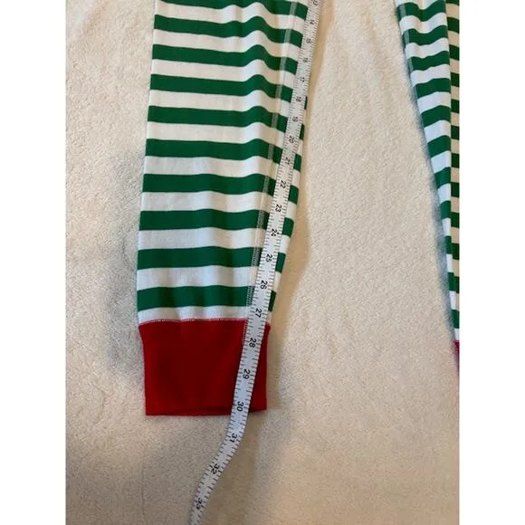 HANNA ANDERSSON Men’s Unisex Striped Long John Pajamas Christmas 2 Pc- XL