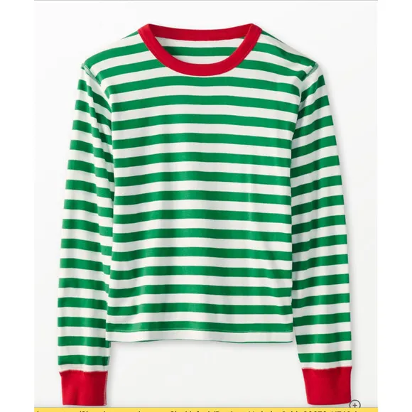 HANNA ANDERSSON Men’s Unisex Striped Long John Pajamas Christmas 2 Pc- XL