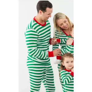 HANNA ANDERSSON Men’s Unisex Striped Long John Pajamas Christmas 2 Pc- XL