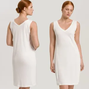 Hanro Pure Essence Nightgown Womens SZ Large Sleeveless Off White Quiet Luxury