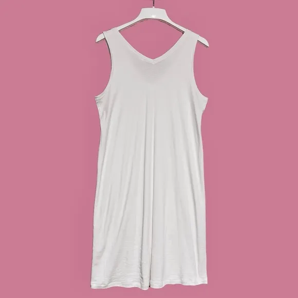 Hanro Pure Essence Nightgown Womens SZ Large Sleeveless Off White Quiet Luxury