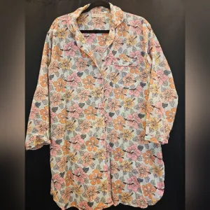Hawaiian, Button-Up, sleep, Shirt, cozy, cotton,sleepwear, casual, night, travel
