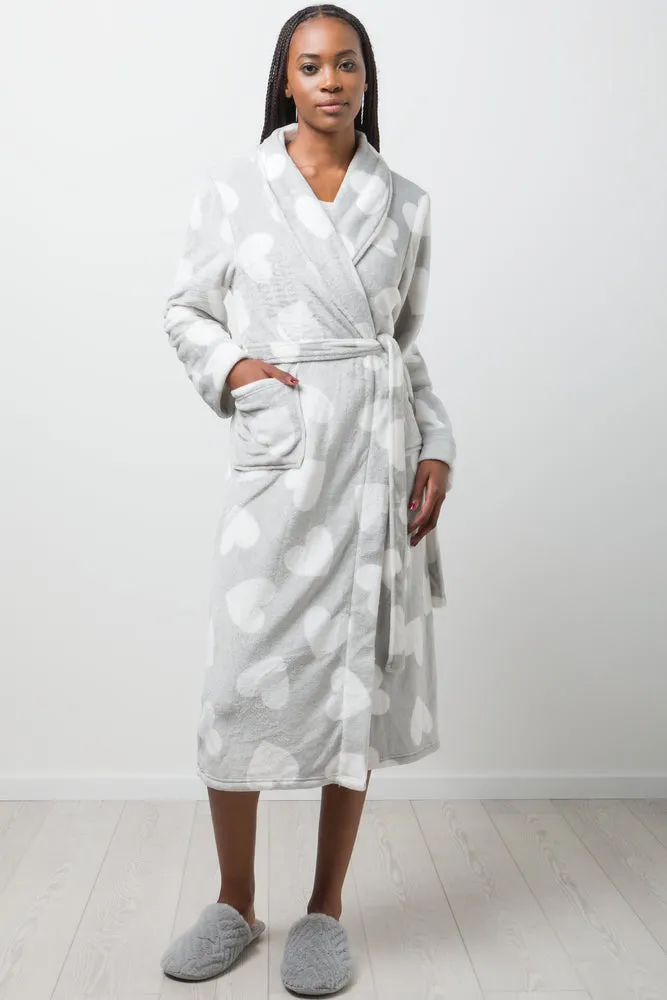 Heart Shawl Collar Gown Grey