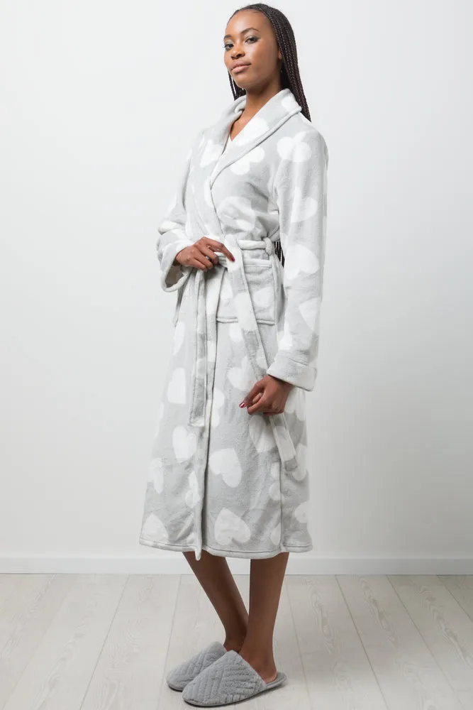Heart Shawl Collar Gown Grey