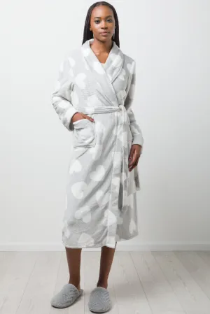 Heart Shawl Collar Gown Grey