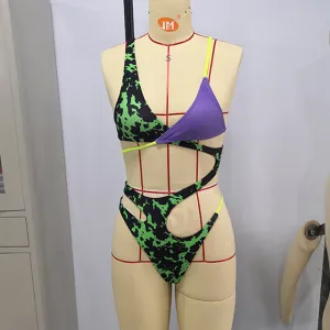 High Cut One Piece Swimsuit Women Hollow Out Bathing Suit