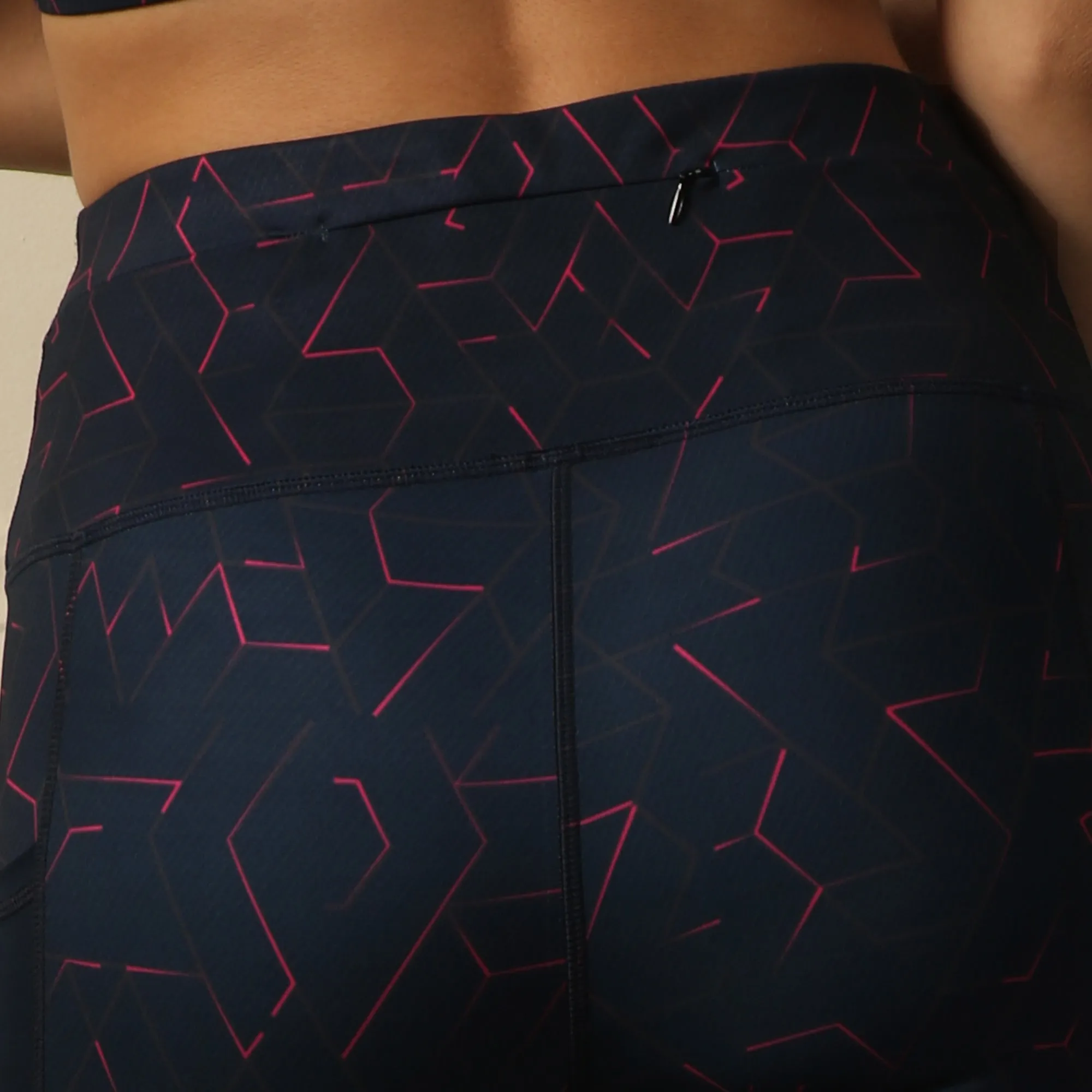 High waist 3/4th Length Capri Sports Leggings with Mesh Side Pockets