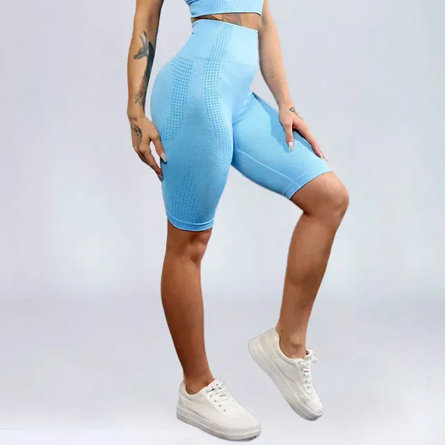 High Waist Workout Shorts Women - Vital Seamless Fitness Yoga Shorts, Scrunch Butt Running Shorts, Sport Gym Leggings