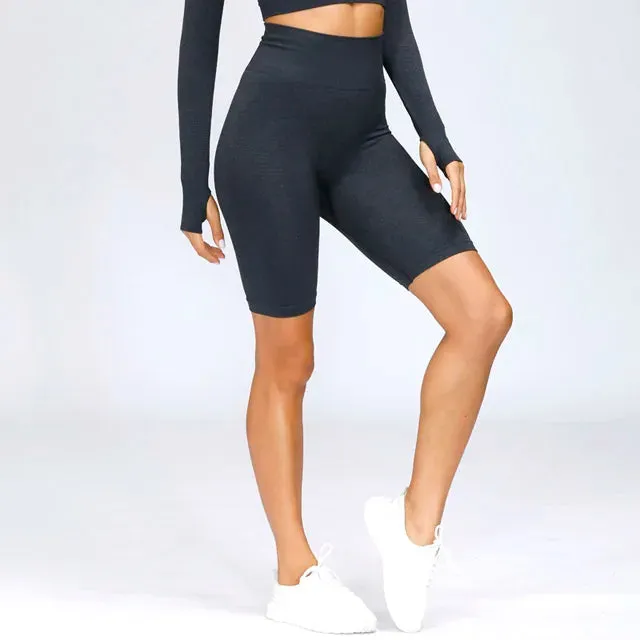 High Waist Workout Shorts Women - Vital Seamless Fitness Yoga Shorts, Scrunch Butt Running Shorts, Sport Gym Leggings
