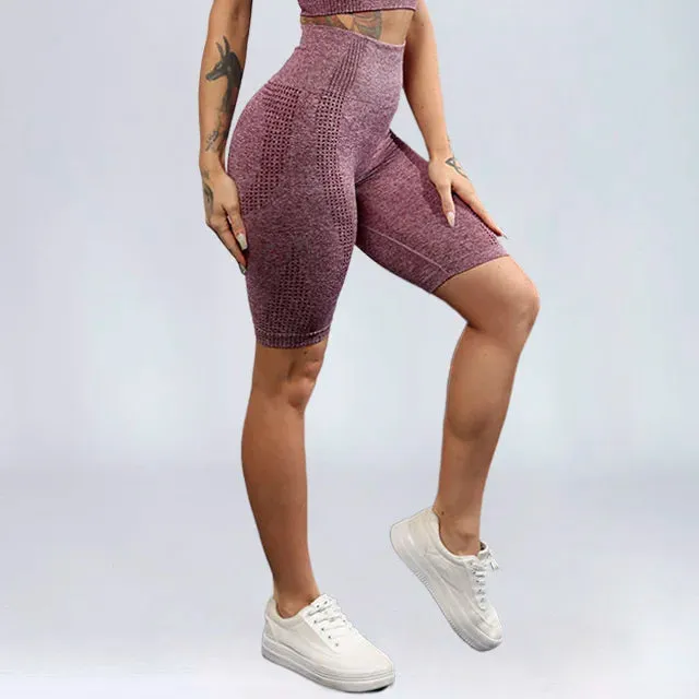 High Waist Workout Shorts Women - Vital Seamless Fitness Yoga Shorts, Scrunch Butt Running Shorts, Sport Gym Leggings