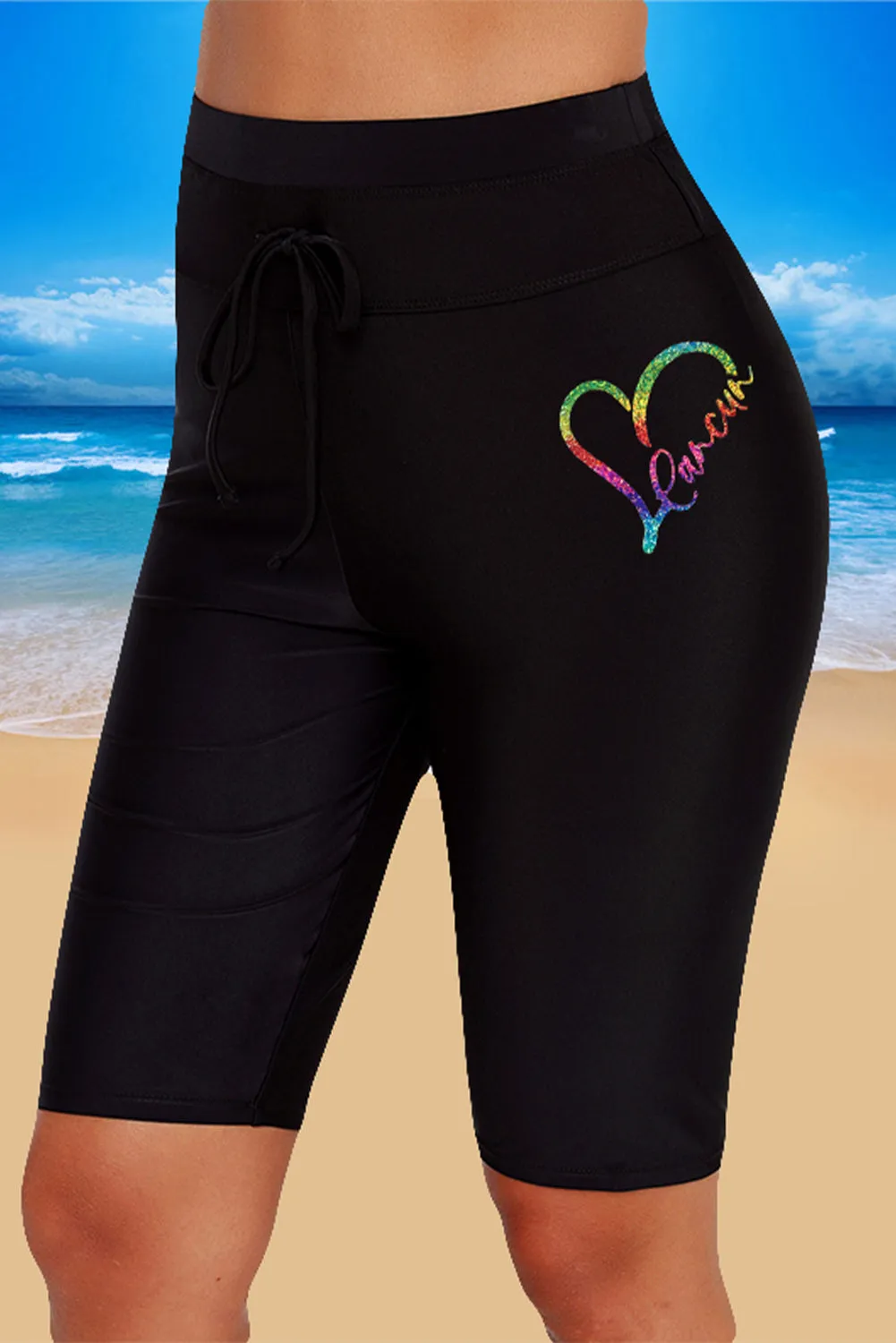 High Waisted Boardshort Swim Bottom