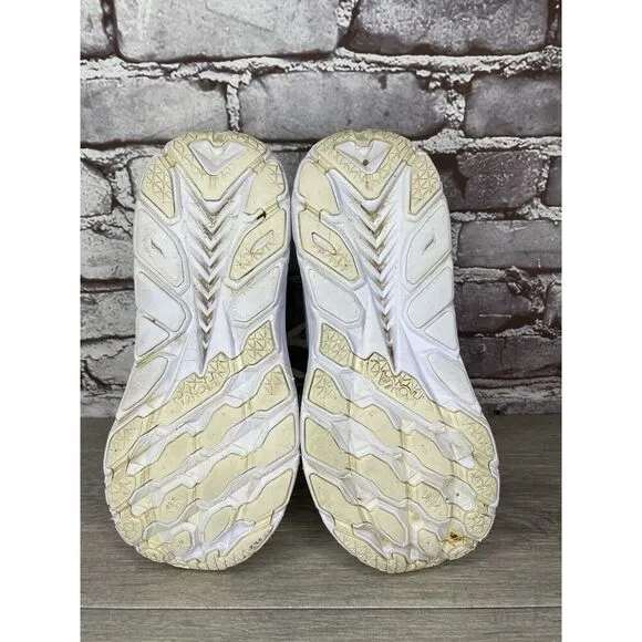 Hoka One One Clifton 8 1119394 BDBBW White Yellow Running Sneakers Sz 8B US/40EU