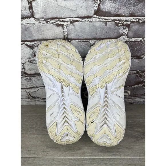 Hoka One One Clifton 8 1119394 BDBBW White Yellow Running Sneakers Sz 8B US/40EU