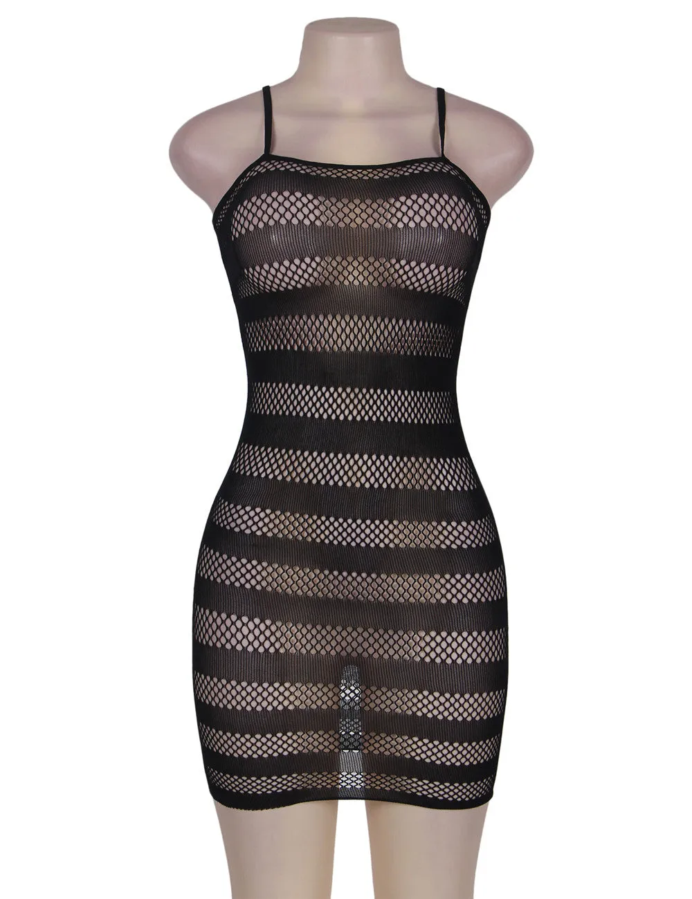 Hollow-out Stripey Crotchet Mini Chemise Lingerie Egypt
