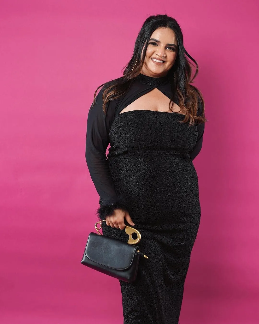 Hopeless romantic - bodycon midi dress in black
