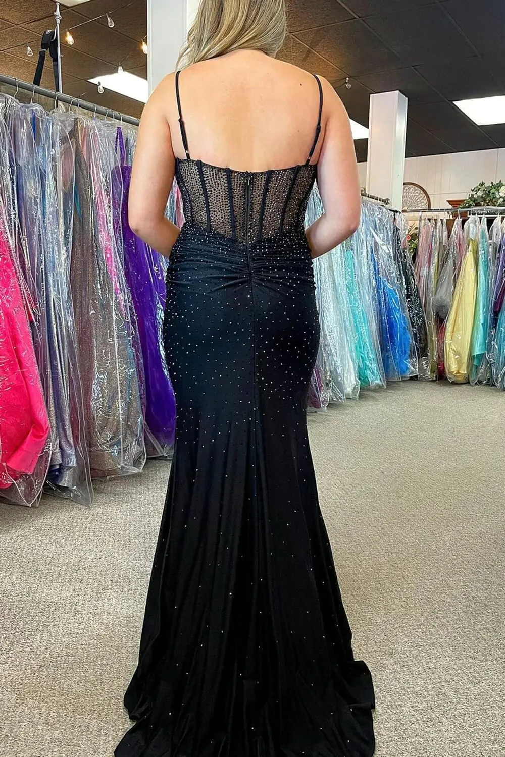 Hot Mermaid Black Plus Size Prom Dresses Beaded 2024 Formal Evening Dress