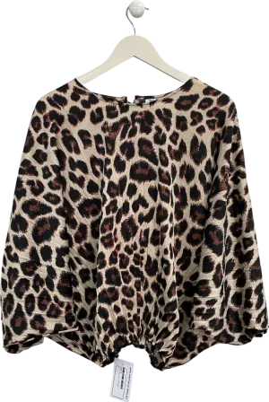Iland Co Brown Leopard Print Blouse UK S/M