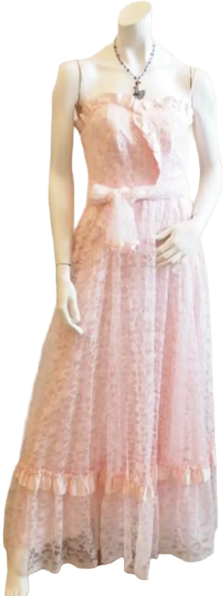 In the Right Lace Vintage Pink Dress With Matching Shawl