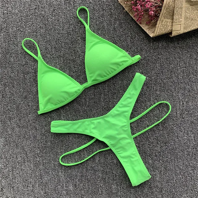 In-X Thong one piece swimsuit Sexy neon bikini 2020 High cut swimwear women Monokini Backless bodysuit One-piece suit Beach wear