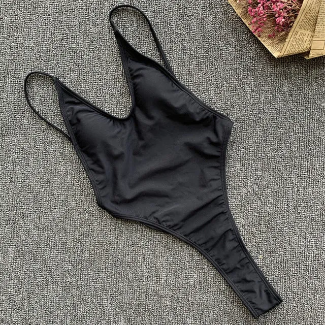 In-X Thong one piece swimsuit Sexy neon bikini 2020 High cut swimwear women Monokini Backless bodysuit One-piece suit Beach wear