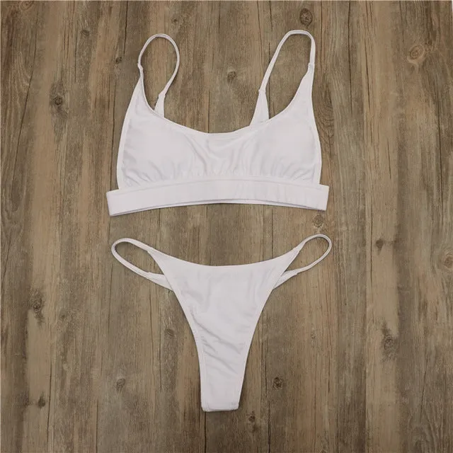 In-X Thong one piece swimsuit Sexy neon bikini 2020 High cut swimwear women Monokini Backless bodysuit One-piece suit Beach wear