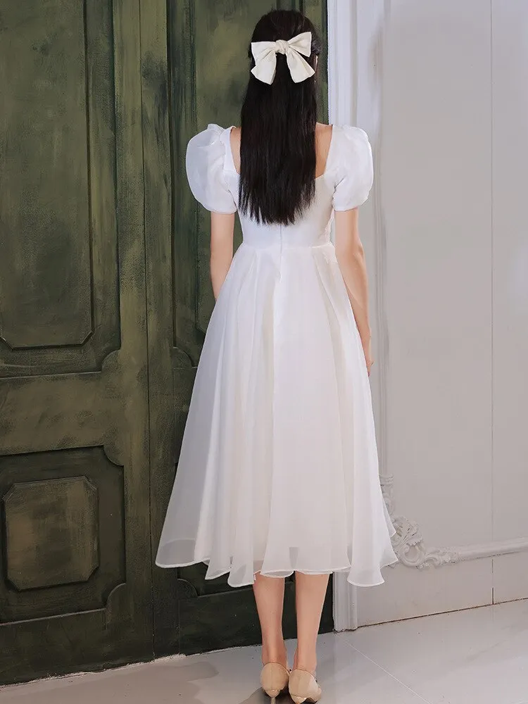 ivory lady girl women princess banquet wedding bridal ball prom dress