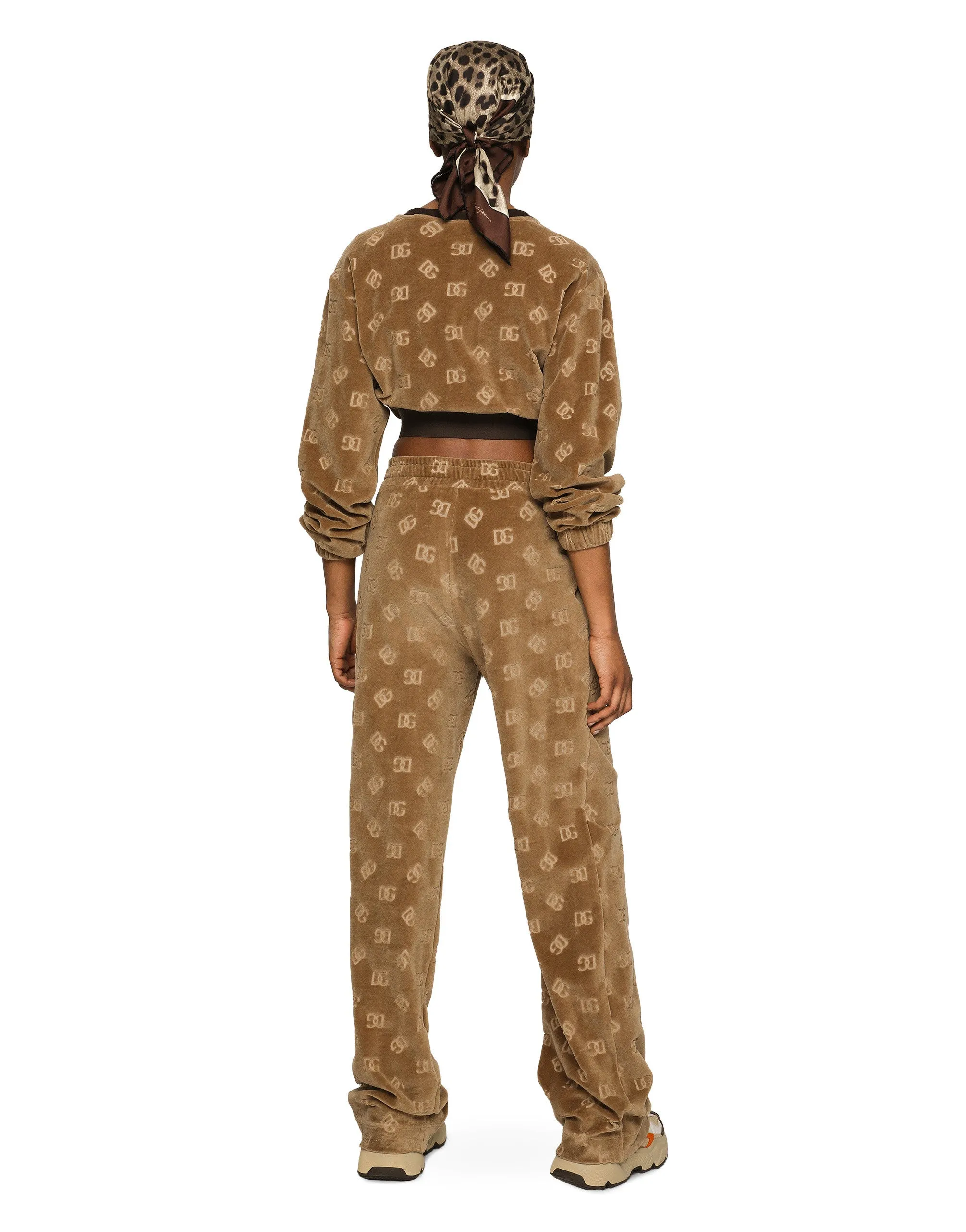 Jacquard chenille jogging pants with DG logo
