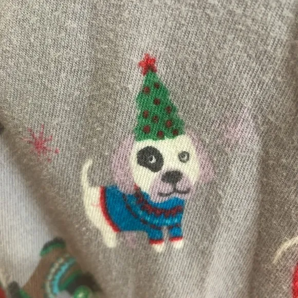 Jingles &amp; Joy Christmas pajamas dog sledding cotton spandex red women’s size L