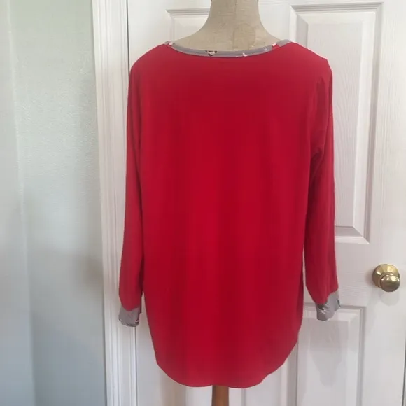 Jingles &amp; Joy Christmas pajamas dog sledding cotton spandex red women’s size L