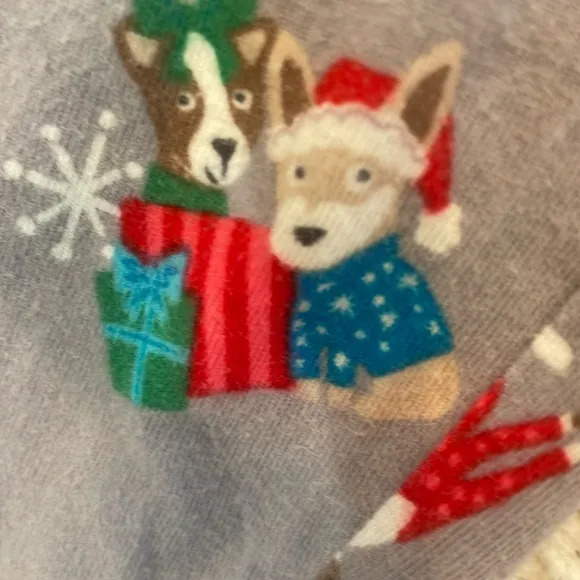 Jingles &amp; Joy Christmas pajamas dog sledding cotton spandex red women’s size L