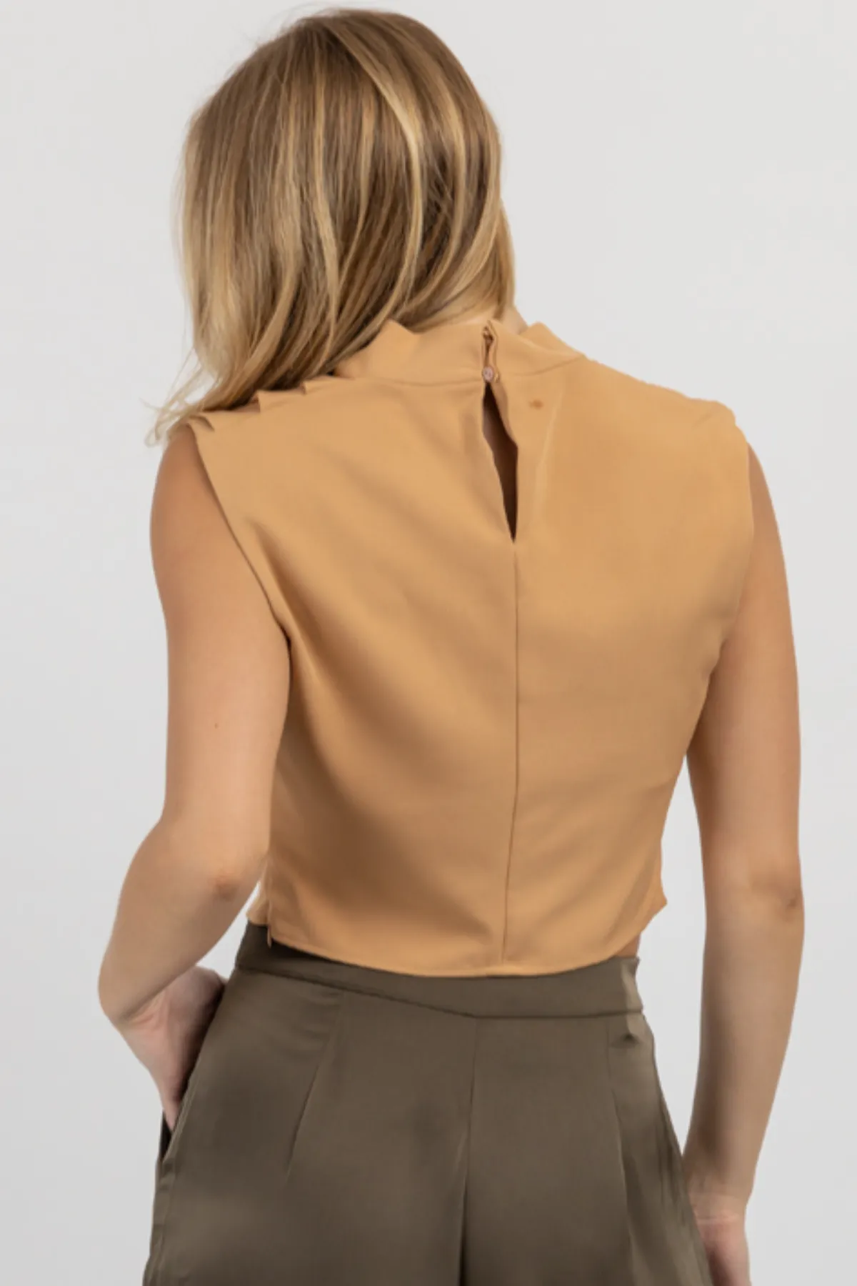 JOAH TAN HIGH COWLED BLOUSE