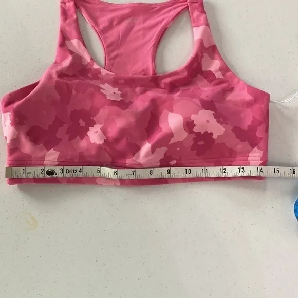 Johnny Was Calme Endurance Multi-Pink Floral Camo Sports Bra Racerback Padded