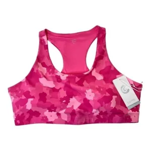 Johnny Was Calme Endurance Multi-Pink Floral Camo Sports Bra Racerback Padded