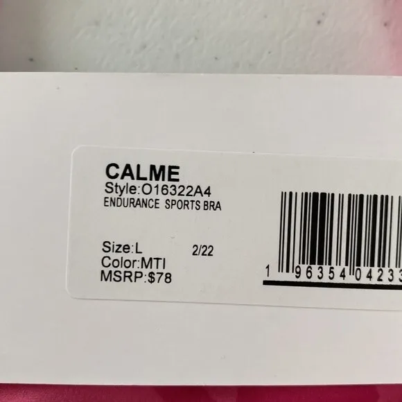 Johnny Was Calme Endurance Multi-Pink Floral Camo Sports Bra Racerback Padded