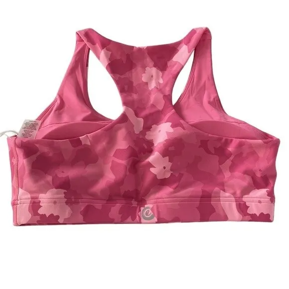 Johnny Was Calme Endurance Multi-Pink Floral Camo Sports Bra Racerback Padded