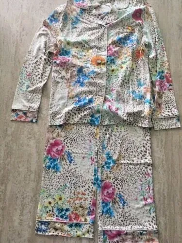 Johnny Was Wildflower Sleep Wear Night Lounge Lingerie Cap Sleeve Crop Set New